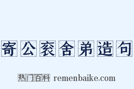 寄公衮舍弟造句是什么意思的图片